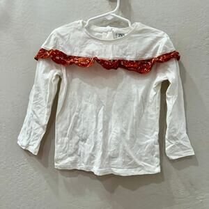 Zara Floral Ruffle Long Sleeve Shirt